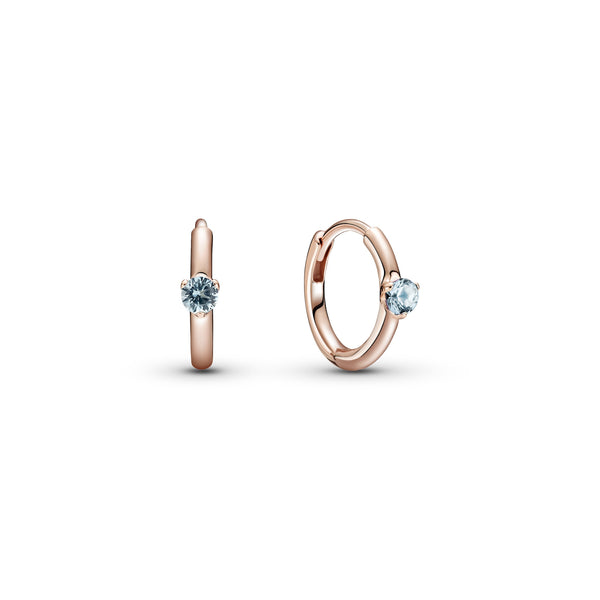 289304c02 Orecchini a cerchio con solitario azzurro
