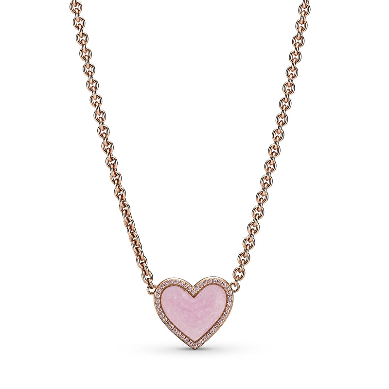 389279c01 Collier con cuore Spirale rosa