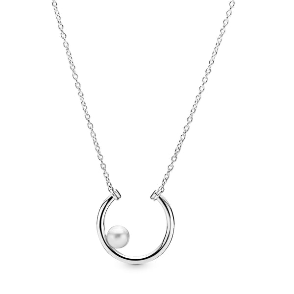 397526p Collana Cerchio decorata con perla coltivata d’acqua dolce