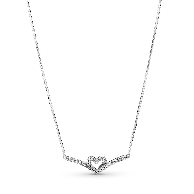 399273c01 Collier chevron con cuore scintillante