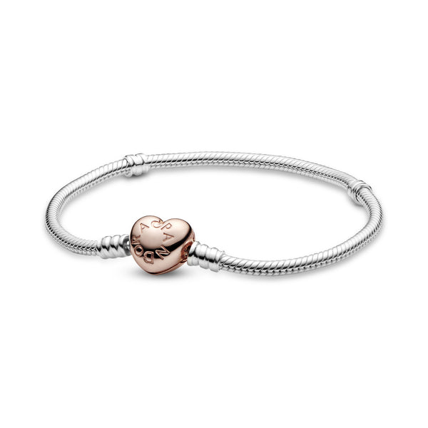 580719 Bracciale Pandora Moments con maglia snake e chiusura a cuore
