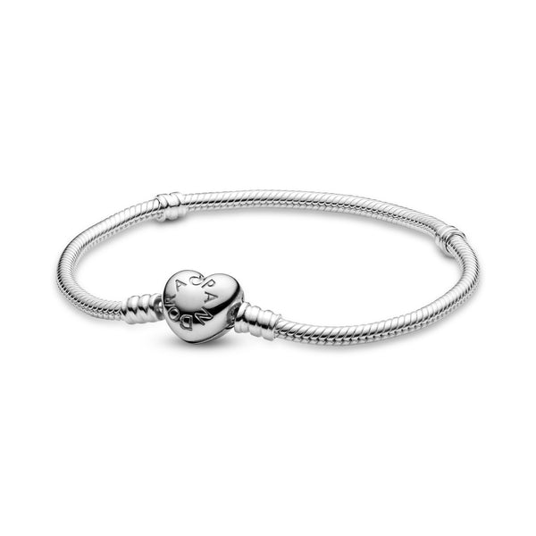 590719 Bracciale Pandora Moments con maglia snake e chiusura a cuore