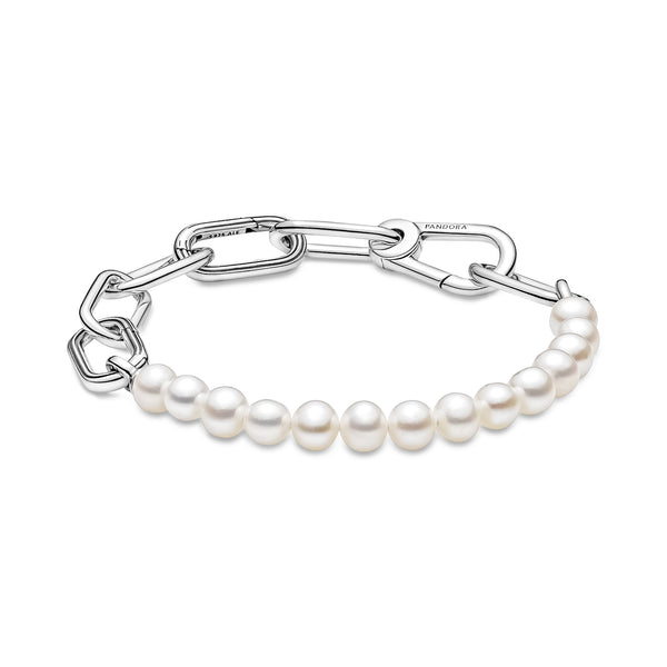 599694c01 Bracciale maglia link con perle coltivate d’acqua dolce trattate ME
