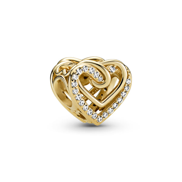 769270c01 Charm Cuore Intrecciato con Pietre