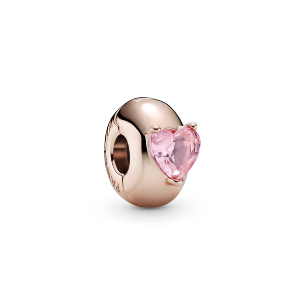 789203c01 Clip con solitario a cuore rosa