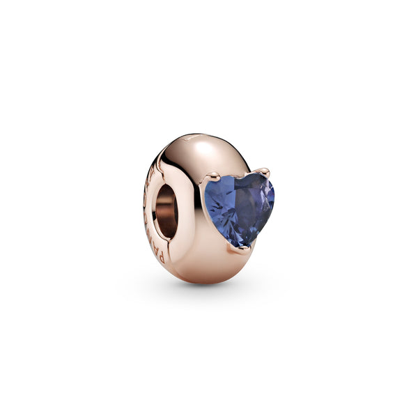 789203c02 Clip con solitario a cuore blu