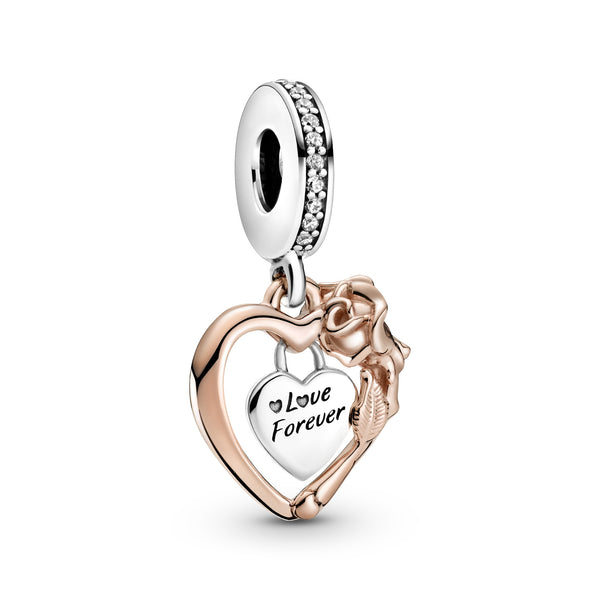 789290c01 Charm pendente Cuore e rosa