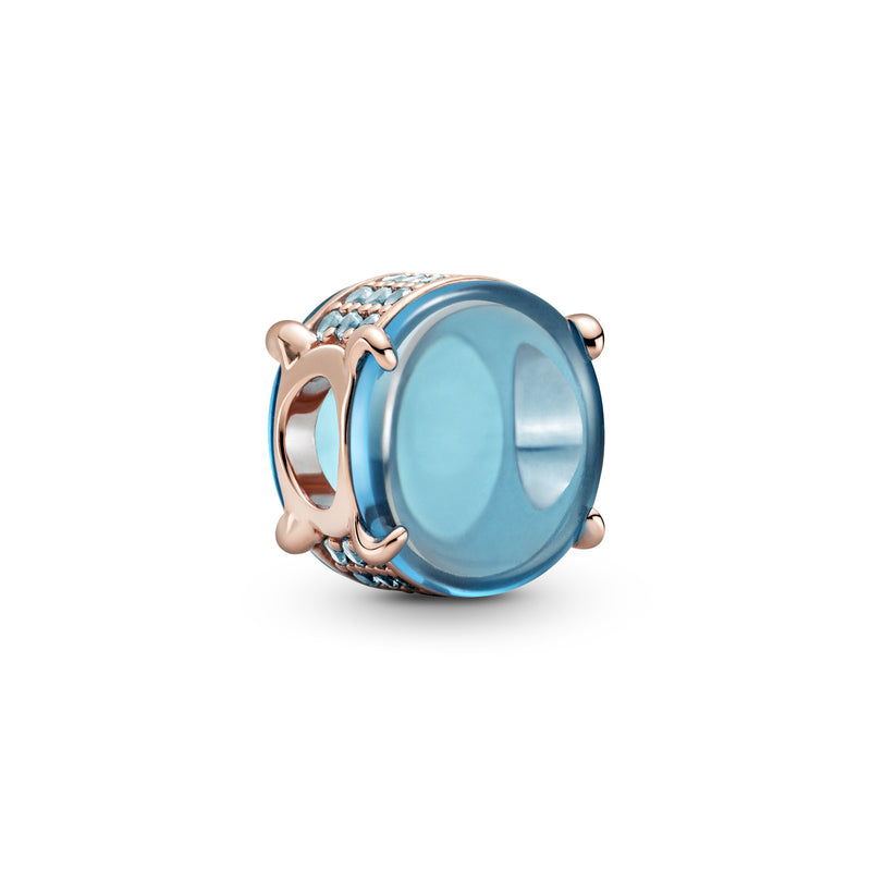 789309c01 Charm con pietra cabochon ovale blu