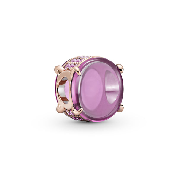 789309c02 Charm con pietra cabochon ovale rosa