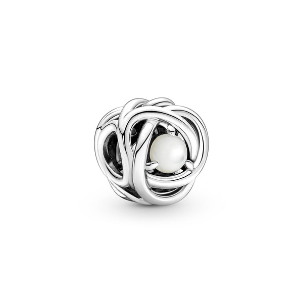 790064c03 Charm Cerchio Eterno Bianco Madreperla
