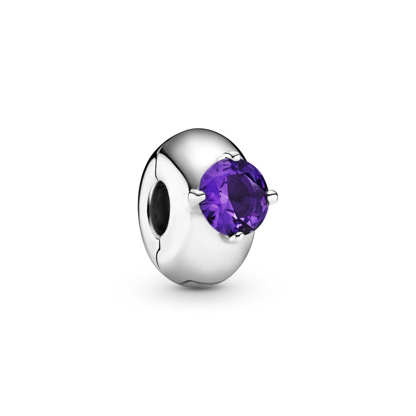 799204c02 Clip con solitario rotondo viola