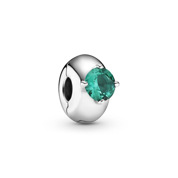 799204c03 Clip con solitario rotondo verde