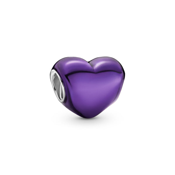 799291c01 Charm Cuore viola metallico