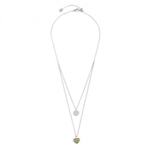 18cn075 Collana con cuore arcobaleno