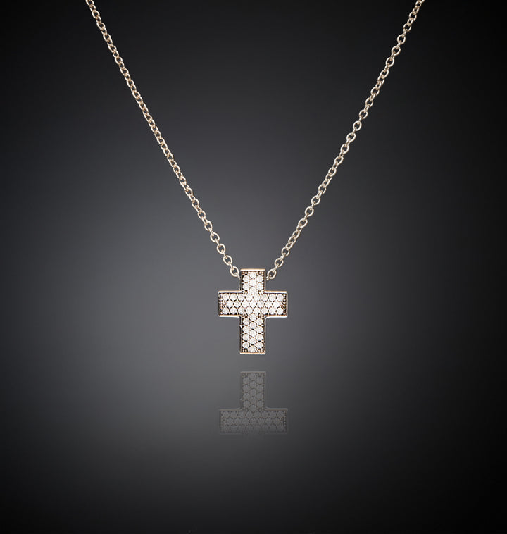 Collana Pendente Squared Cross Small - Gioielleria Fondente