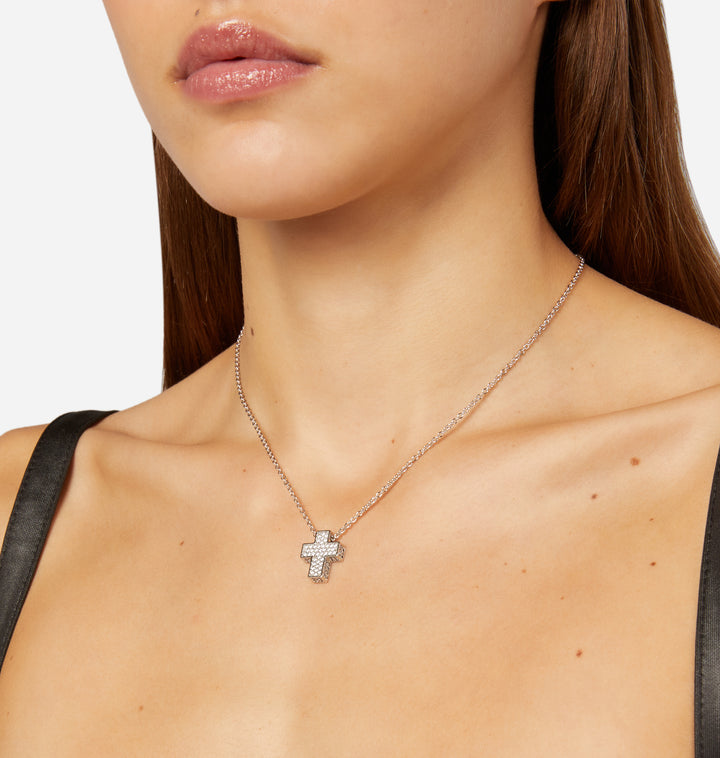 Collana Pendente Squared Cross Small - Gioielleria Fondente