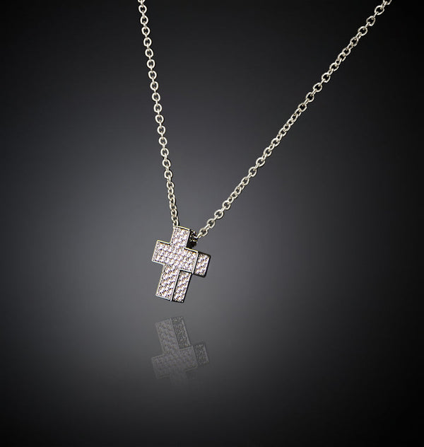 Collana Pendente Squared Cross Small - Gioielleria Fondente