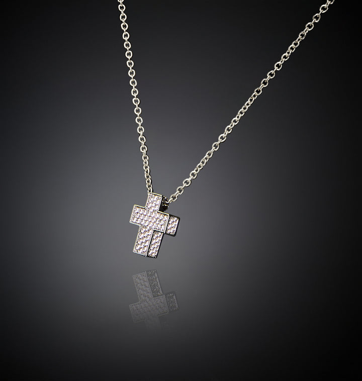 Collana Pendente Squared Cross Small - Gioielleria Fondente