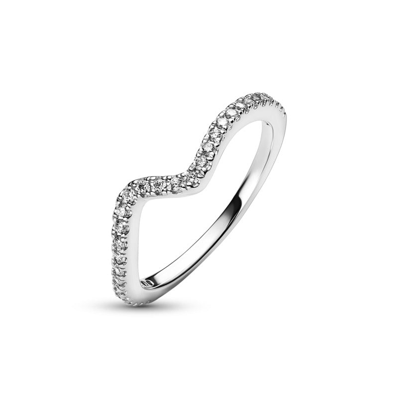 Anello Onda Pietre Luminose - Gioielleria Fondente