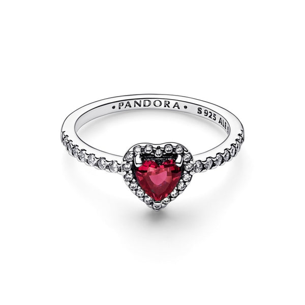 Anello Cuore rosso e Pavè - Gioielleria Fondente