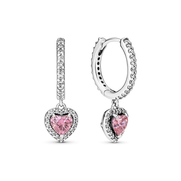 291445c01 Orecchini Cerchi Cuori Rosa