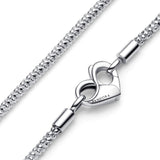 Collana Maglia Geometrica con Chiusura a Cuore - Gioielleria Fondente