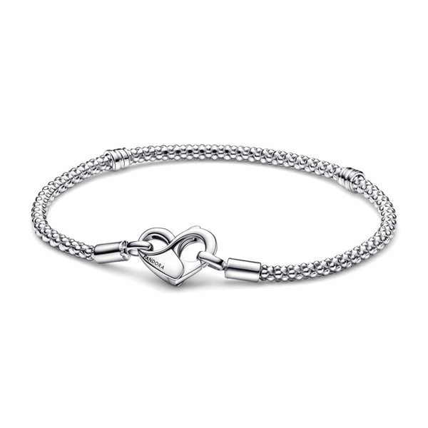 Bracciale Maglia Geometrica con Chiusura a Cuore - Gioielleria Fondente
