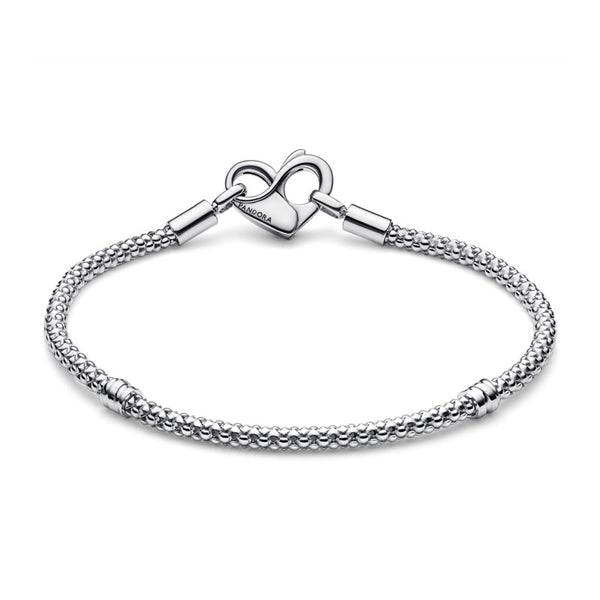 Bracciale Maglia Geometrica con Chiusura a Cuore - Gioielleria Fondente