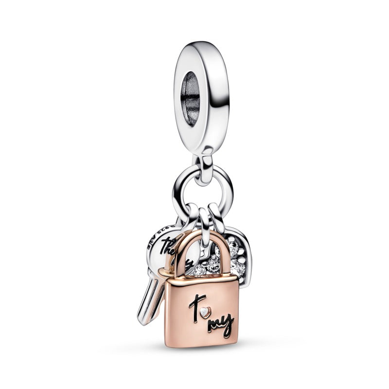 Charm Chiave Lucchetto e Cuore - Gioielleria Fondente