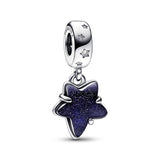 Gioielleria Fondente Charm Pendente Stella Blu Vetro di Murano