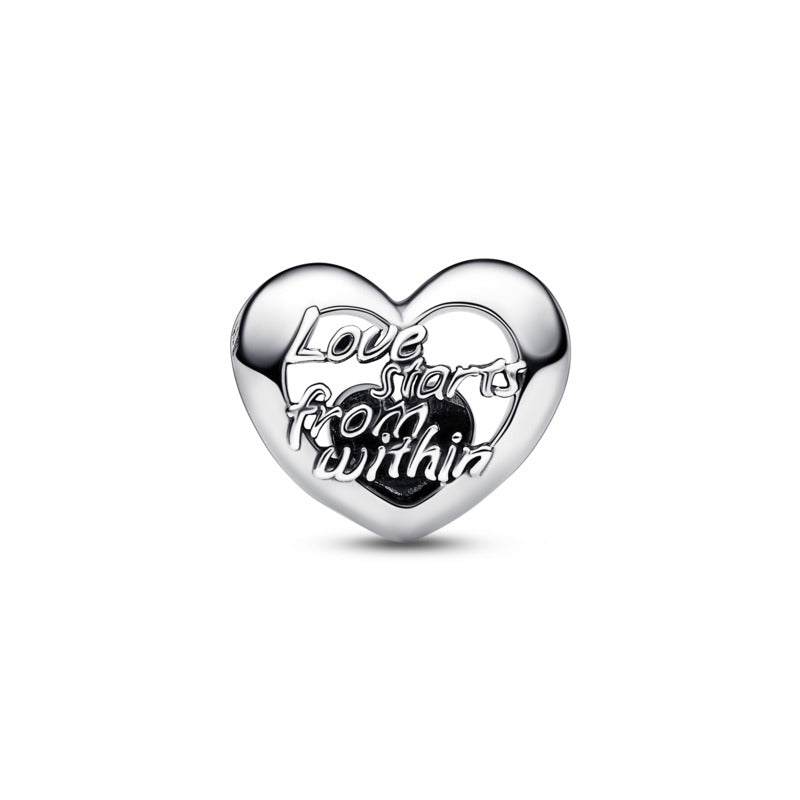 Charm Cuore Openwork "Love starts from within" - Gioielleria Fondente