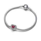 Charm Cuore Rosso e Pavè - Gioielleria Fondente