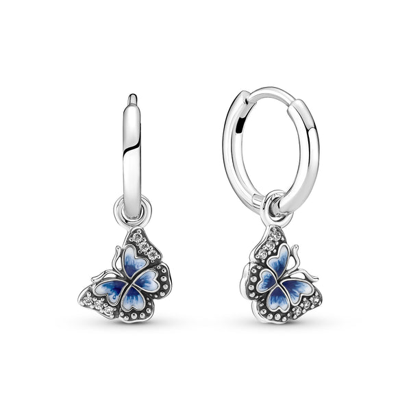 290778c01 Orecchini Cerchi Farfalla Blu