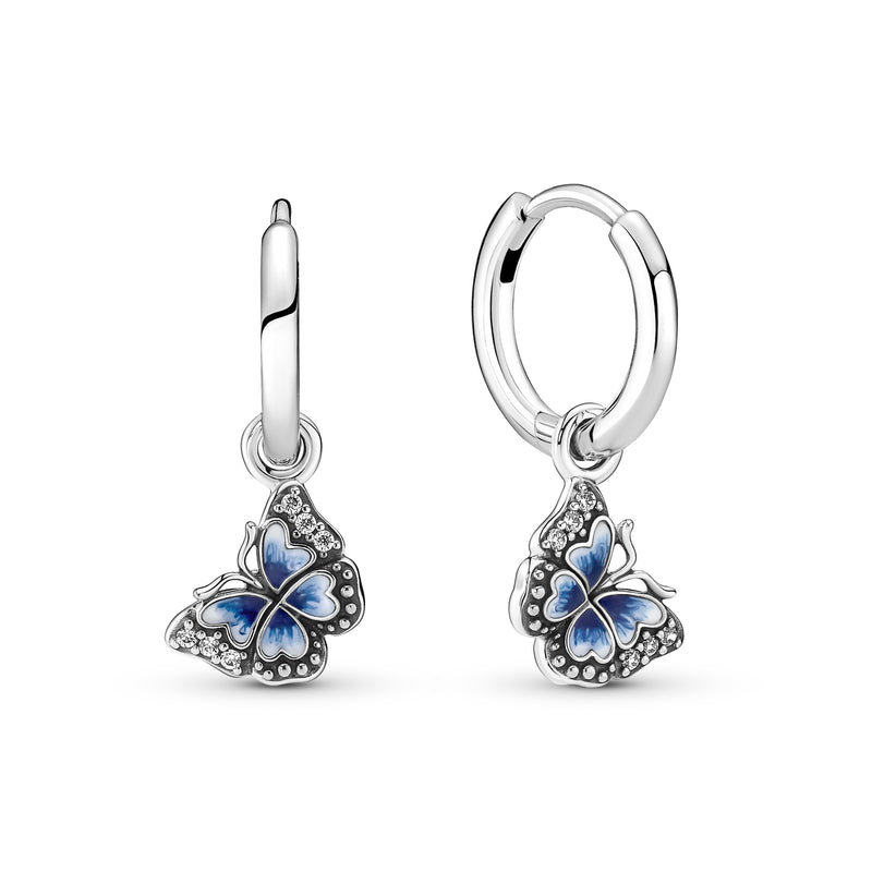 290778c01 Orecchini Cerchi Farfalla Blu