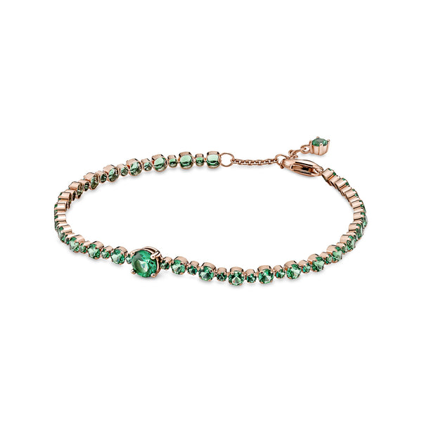 580044c01 Bracciale Tennis con Pietre Verdi