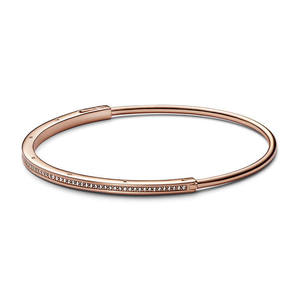 582313c01 Bracciale Rigido Signature con Pavè