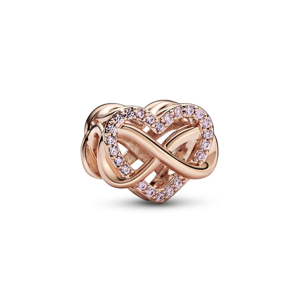 782246c01 Charm Cuore Rosa e Infinito