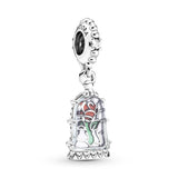 790024c01 Disney La Bella e la Bestia Charm Pendente Rosa Incantata