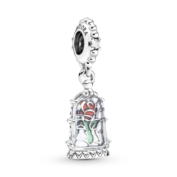 790024c01 Disney La Bella e la Bestia Charm Pendente Rosa Incantata