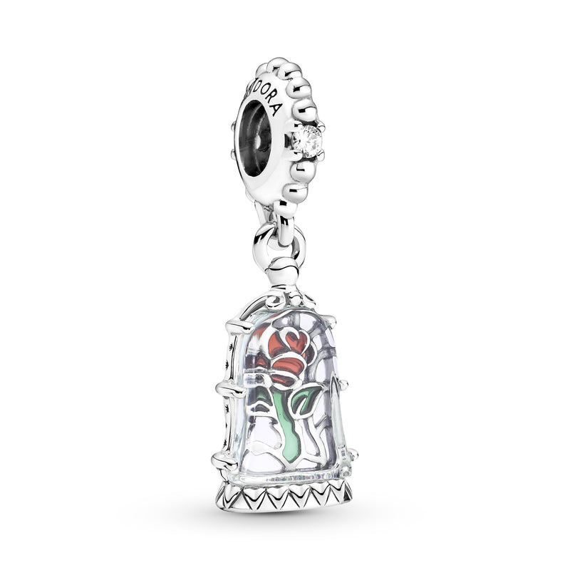 790024c01 Disney La Bella e la Bestia Charm Pendente Rosa Incantata