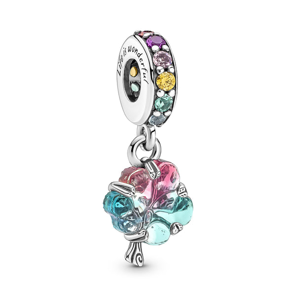 790768c01 Charm Pendente Albero Arcobaleno Vetro di Murano