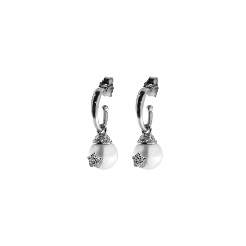 Orecchini collezione "Galactica" con perle pendenti - Gioielleria Fondente