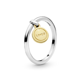 167823 Anello con medaglione con scritta Loved