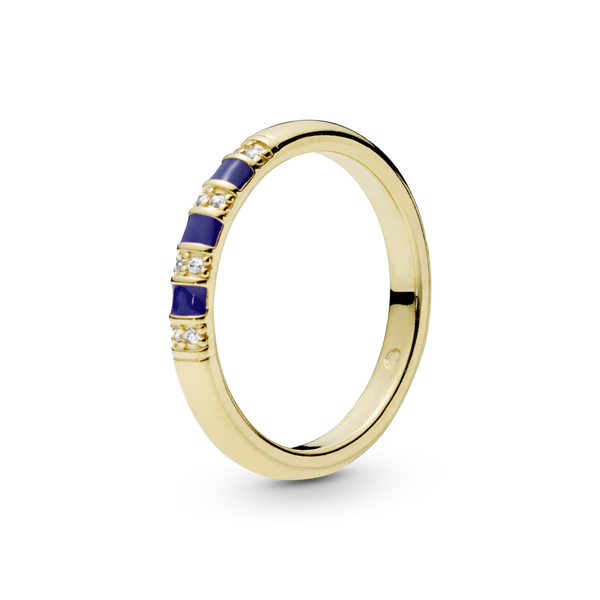168052cz Anello Linee Esotiche con strisce blu