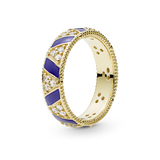 168057cz Anello con pietre e strisce blu