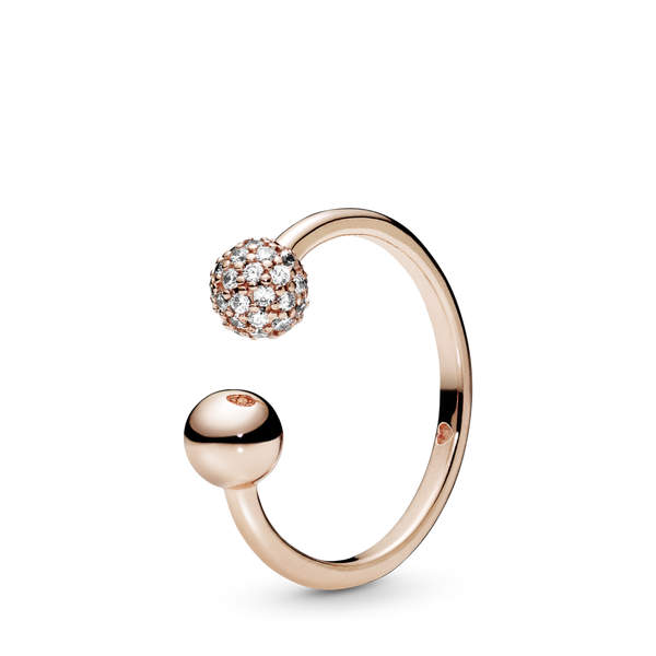 188316cz Anello Sfere Luminose e Pavé Purely Pandora