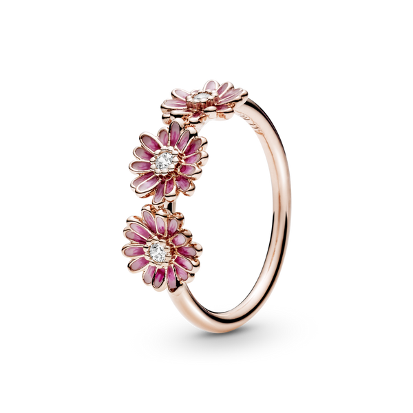 188792c01 Anello con tre Margherite rosa