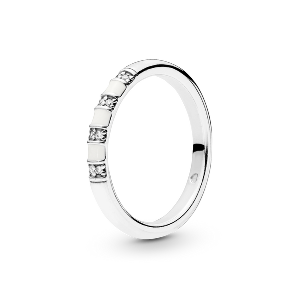 198052cz Anello con strisce bianche Linee Esotiche