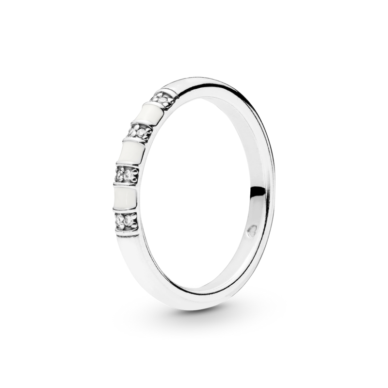 198052cz Anello con strisce bianche Linee Esotiche