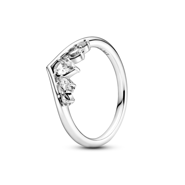 199109c01 Anello chevron scintillante con pietre con taglio a goccia e Marquise